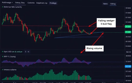 Technical analysis charts showing XRP price patterns pointing toward a $2.80 target.