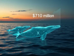 XRP whales accumulate $710 million in tokens, signaling major investor confidence in the cryptocurrency market.