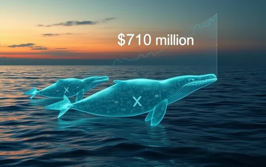 XRP whales accumulate $710 million in tokens, signaling major investor confidence in the cryptocurrency market.
