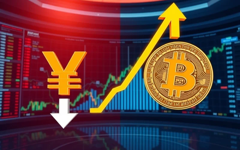 Bitcoin price analysis showing potential impact of yen intervention on cryptocurrency markets
