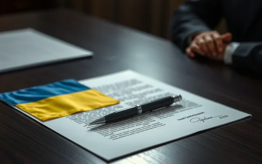 Symbolic representation of a potential document to end the Russia-Ukraine war.