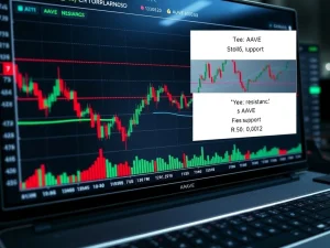 AAVE cryptocurrency technical analysis showing critical support levels and potential recovery patterns in 2025 market
