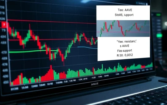 AAVE cryptocurrency technical analysis showing critical support levels and potential recovery patterns in 2025 market