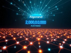 Algorand blockchain network achieves 2 billion ALGO staked, strengthening decentralization and security.