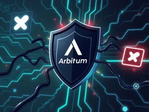 Arbitrum DAO security breach showing compromised X account threatening blockchain protocol safety