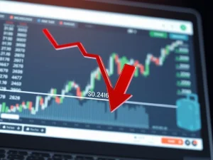 Chart showing AVA cryptocurrency price breaking below critical $0.2146 support level