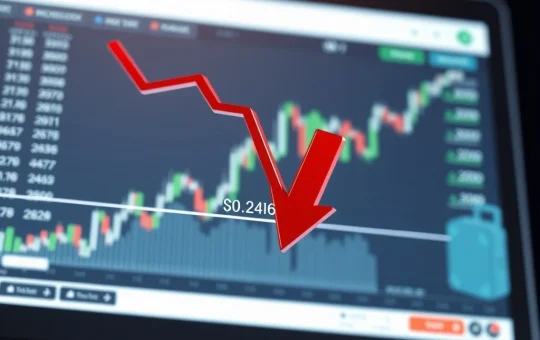 Chart showing AVA cryptocurrency price breaking below critical $0.2146 support level