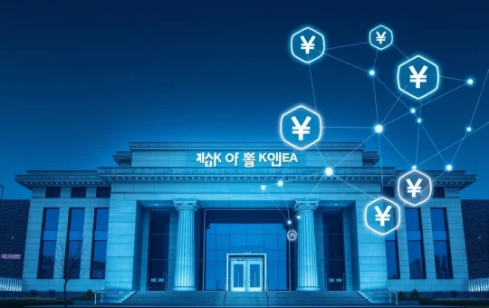 Bank of Korea headquarters with digital currency overlay representing stablecoin regulation concerns
