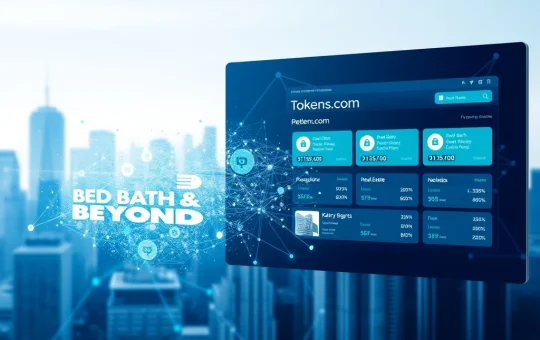 Bed Bath & Beyond tokenized real estate platform merging blockchain technology with property finance visualization