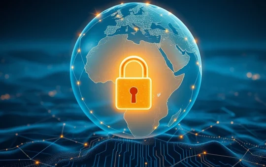 Global cybersecurity partnership map showing Binance operation across 19 African countries.