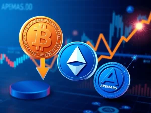 Bitcoin price analysis at $40K support level with Monero, Litecoin, and APEMARS presale market movements comparison