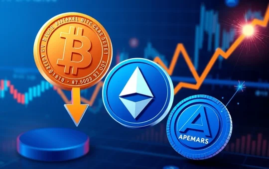 Bitcoin price analysis at $40K support level with Monero, Litecoin, and APEMARS presale market movements comparison