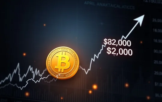 Bitcoin price chart analysis showing April 2025 lows and a projected rally target.