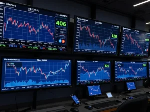 Bitcoin derivatives market showing significant decline in open interest across major cryptocurrency exchanges