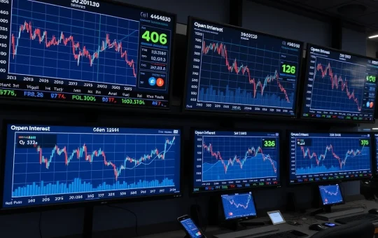 Bitcoin derivatives market showing significant decline in open interest across major cryptocurrency exchanges