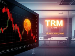 Bitcoin price volatility and TRM Labs unicorn milestone reflect crypto market dynamics.