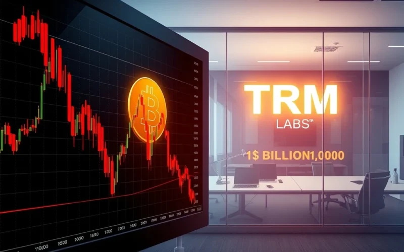 Bitcoin price volatility and TRM Labs unicorn milestone reflect crypto market dynamics.