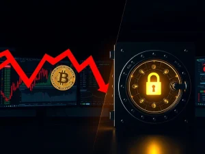 Analysis of Bitcoin's price drop to $83K and the rise of defensive crypto presales like IPO Genie for 2026.