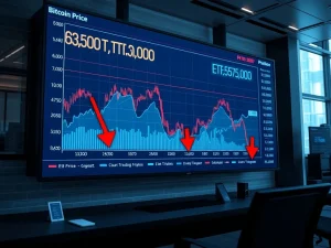 Bitcoin ETF outflows chart showing $434M decline as BTC price hits $60K threshold
