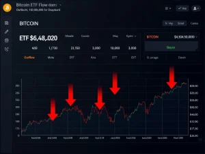 Analysis of Bitcoin ETF outflows and BTC price pressure near $70,000.