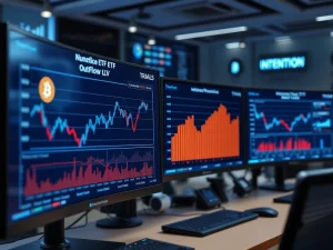 Bitcoin ETF outflow data showing institutional investment patterns and market impact analysis