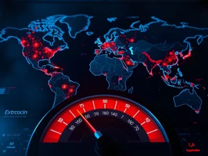 Bitcoin price decline amid geopolitical tensions driving extreme market fear sentiment