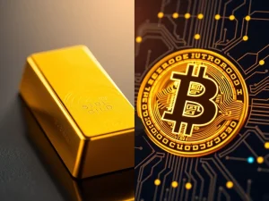 Bitcoin versus gold comparison with Cathie Wood and Michael Saylor analysis of digital asset superiority