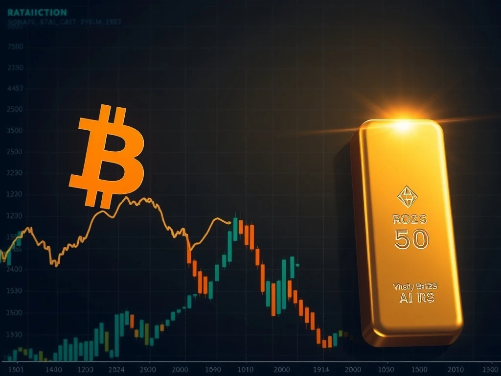 Bitcoin versus gold ratio chart showing record low valuation with market bottom analysis