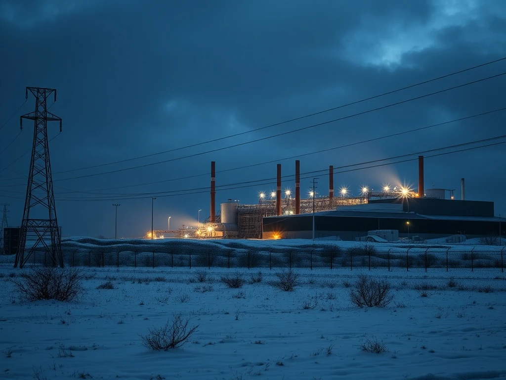 Bitcoin mining operations halted during a severe US winter storm, highlighting energy grid strain.