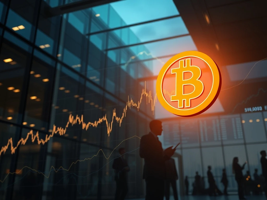 Bitcoin price analysis chart showing volatility near $70,000 with future valuation targets projected.