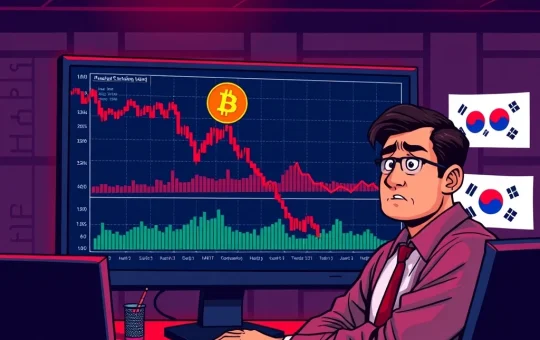 Bitcoin price plummets on Bithumb exchange after a significant staff error, illustrating market volatility.