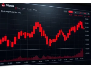 Bitcoin price analysis showing four consecutive red monthly candles indicating market decline