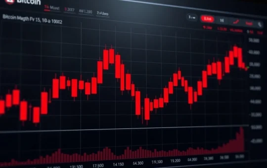 Bitcoin price analysis showing four consecutive red monthly candles indicating market decline