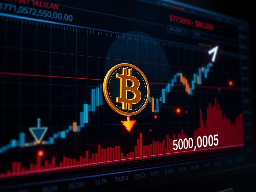 Bitcoin price chart analysis showing bearish technical patterns and potential correction levels