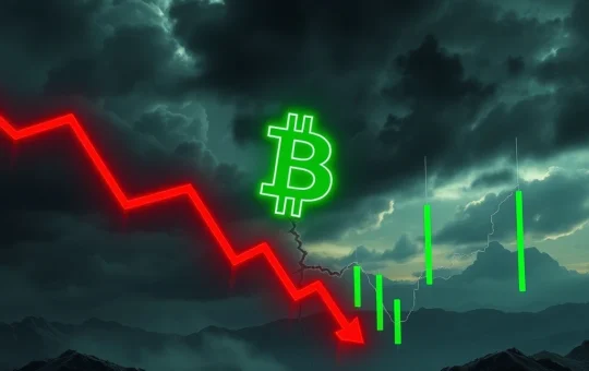 Bitcoin price forecast showing bear market patterns with declining chart and broken support levels