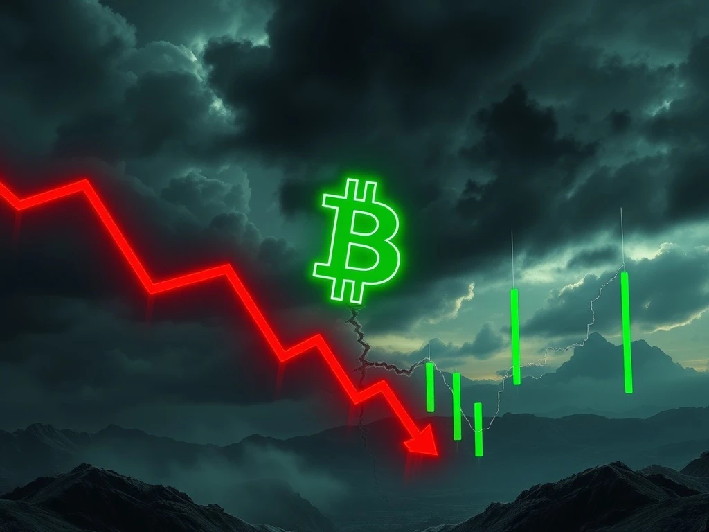Bitcoin price forecast showing bear market patterns with declining chart and broken support levels