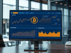 Bitcoin price analysis dashboard showing on-chain data metrics and market indicators