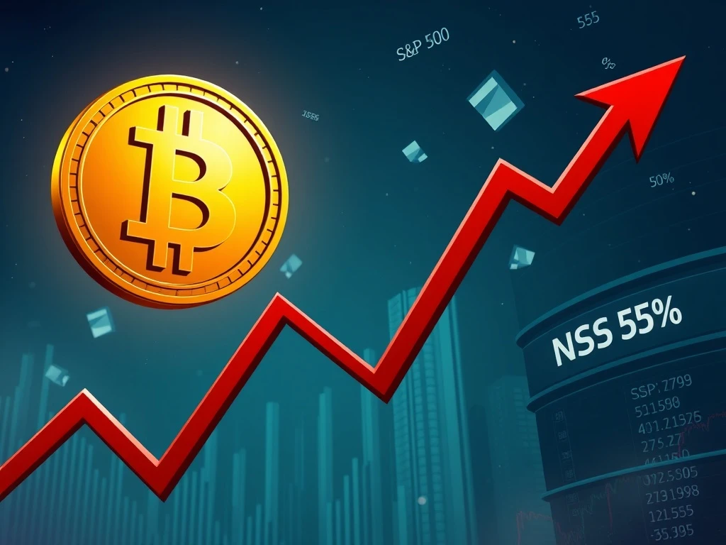 Analysis of Bitcoin price drop correlation with falling US stock market indices