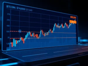 Bitcoin price chart analysis showing resistance at $80,600 and support at $74,000 levels