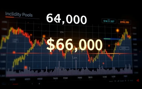 Bitcoin price analysis showing $64K level with smart money trading indicators and liquidity data
