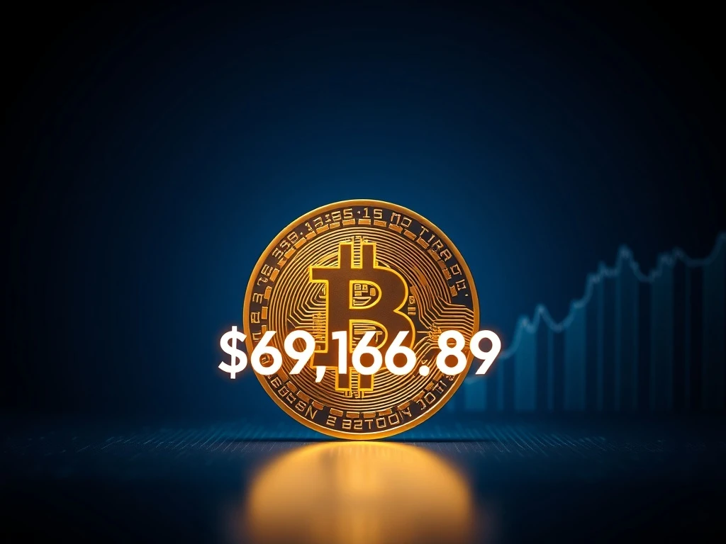Bitcoin price surges past $69,000 milestone in a major cryptocurrency market rally.