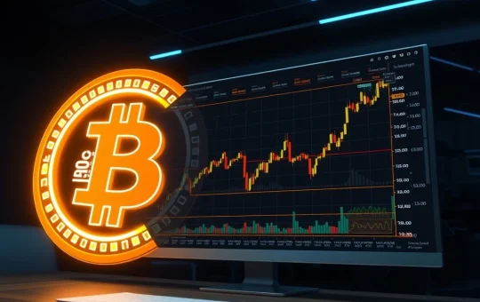 Bitcoin price chart breaking the $71,000 resistance level on a trading terminal.