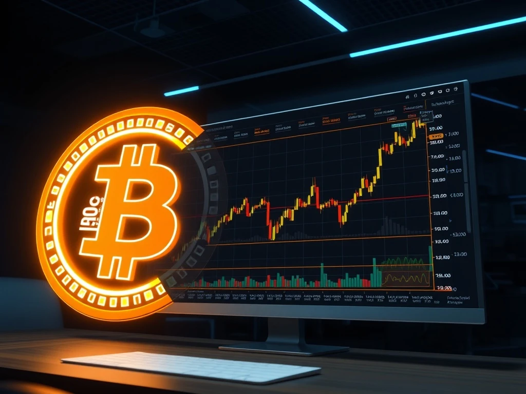 Bitcoin price chart breaking the $71,000 resistance level on a trading terminal.