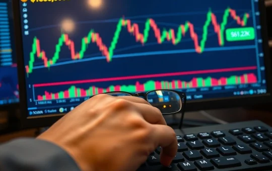Bitcoin price analysis showing $68K level with trader taking partial profits on digital trading terminal