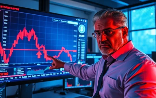 Bitcoin price analysis showing critical support level at $58,000 with warning indicators