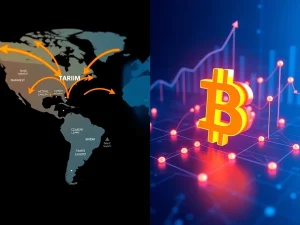 Bitcoin price stability analysis during Trump tariff announcement with on-chain data charts