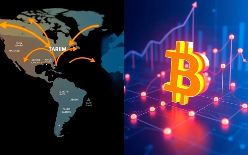 Bitcoin price stability analysis during Trump tariff announcement with on-chain data charts