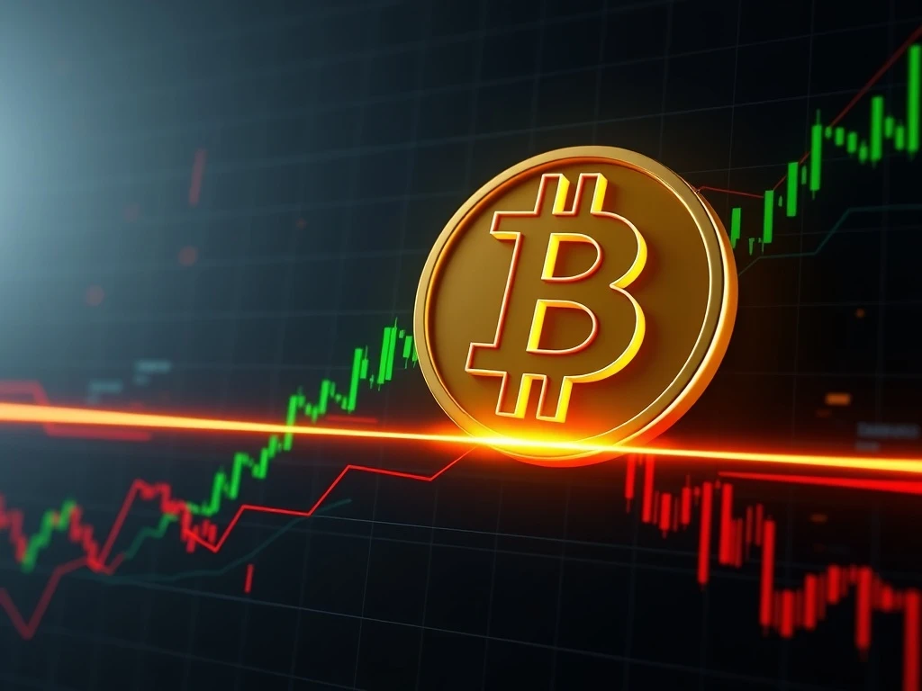 Bitcoin price chart breaking through a key resistance level after a significant upward swing.