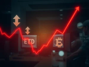 Analysis of deepening Bitcoin selloff as institutional investors exit through ETF redemptions.