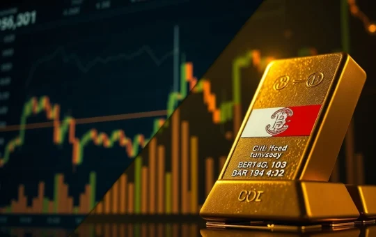 Bitcoin price chart holding key support level amid gold market and geopolitical uncertainty